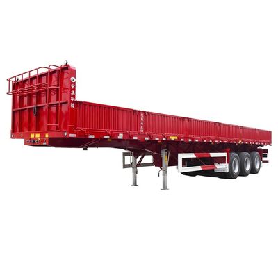 Tri-assige dubbele zijdelingse dump tipper Semi-trailer 600mm Wallboard Hoogte 12R22.5 band