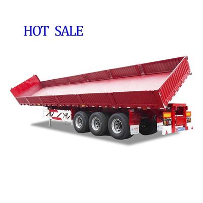 Tri-assige dubbele zijdelingse dump tipper Semi-trailer 600mm Wallboard Hoogte 12R22.5 band
