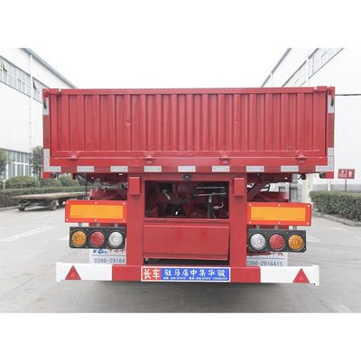 Tri-assige dubbele zijdelingse dump tipper Semi-trailer 600mm Wallboard Hoogte 12R22.5 band