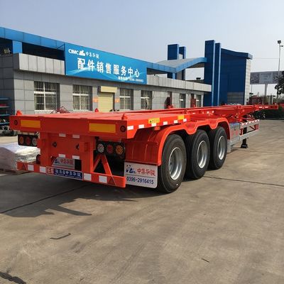 12380*2500*1540 CIMC HUAJUN Skeletal Semi-trailer voor het vervoer van 20ft 40ft Container