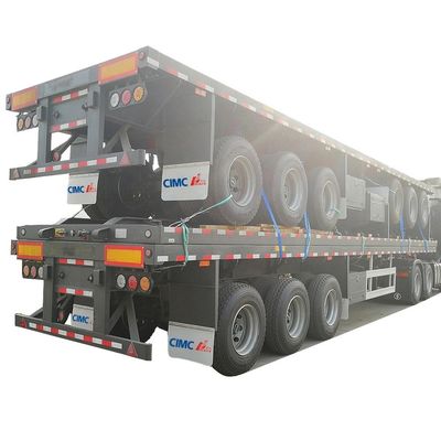 50 ton vrachtwagen aanhangwagen 3 as 40ft CIMC HUAJUN platte half-aanhangwagen