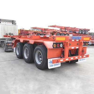 12380*2500*1540 CIMC HUAJUN Skeletal Semi-trailer voor het vervoer van 20ft 40ft Container