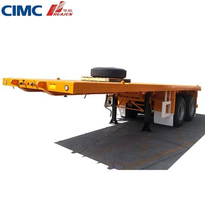 50 ton vrachtwagen aanhangwagen 3 as 40ft CIMC HUAJUN platte half-aanhangwagen