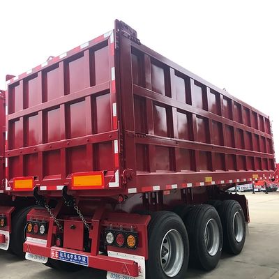 Truck Trailer 50 ton Hydraulisch achterste kantelend dumper Semi-trailer voor het vervoer van koolstofstofstof