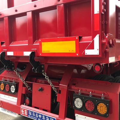 Truck Trailer 50 ton Hydraulisch achterste kantelend dumper Semi-trailer voor het vervoer van koolstofstofstof