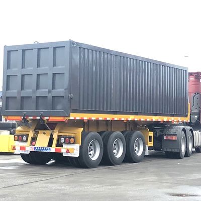 40000kg CIMC HUAJUN 3 Alxe Halvrijwagen Truck trailer met dumptekamer van staal FUWA 8500*2550*3400 CN HEN Hyva Ce