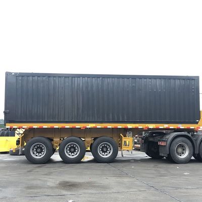 40000kg CIMC HUAJUN 3 Alxe Halvrijwagen Truck trailer met dumptekamer van staal FUWA 8500*2550*3400 CN HEN Hyva Ce