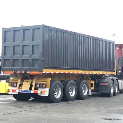 40000kg CIMC HUAJUN 3 Alxe Halvrijwagen Truck trailer met dumptekamer van staal FUWA 8500*2550*3400 CN HEN Hyva Ce