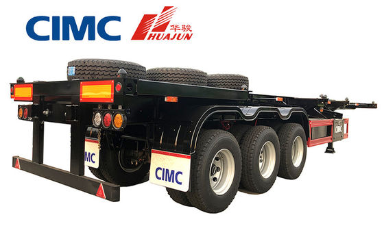 CIMC HUAJUN 3 as 40ft flatbed container half-trailer met 12 twist locks en 12380*2500 grootte