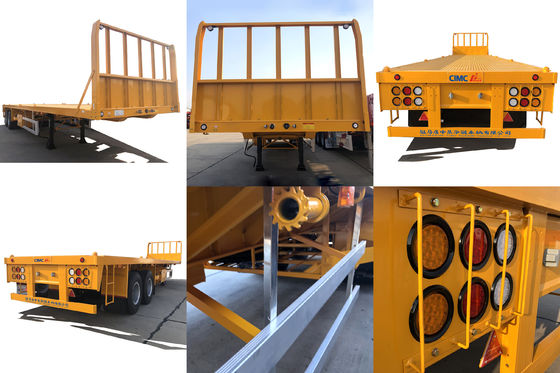 CIMC HUAJUN 3 as 40ft flatbed container half-trailer met 12 twist locks en 12380*2500 grootte