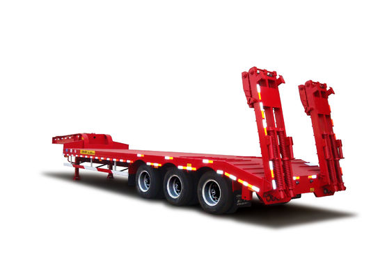 13000*3000*3100 Staal CIMC HUAJUN 3 Assen Dropbed Semi Trailer Low Bed Heavy Machine Truck Trailer