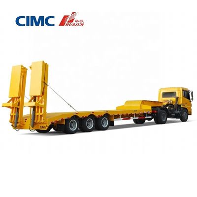 CIMC HUAJUN 70T Tri-Axle Lowbed Semi-Trailer voor op Truck Trailers
