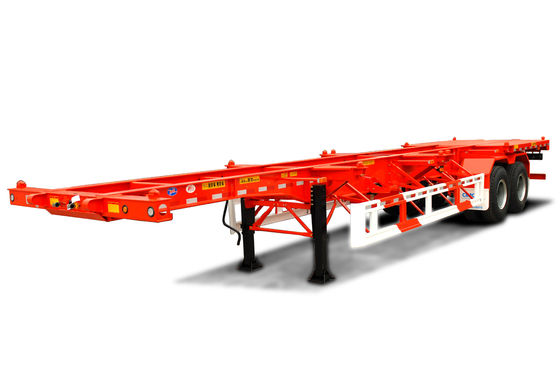 Transport 20/40 ft Containers met maximale lading 40 ton Skeletcontainer Halve aanhangwagen