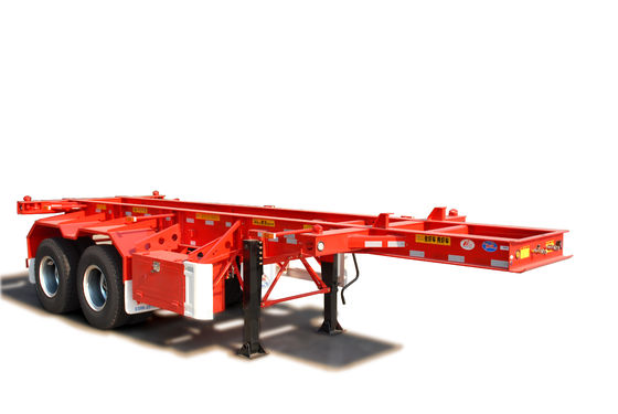 Transport 20/40 ft Containers met maximale lading 40 ton Skeletcontainer Halve aanhangwagen