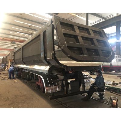 12R22.5 banden 4 assen U-type hydraulische kantelwagen aanhangwagen 38CBM van CIMC HUAJUN