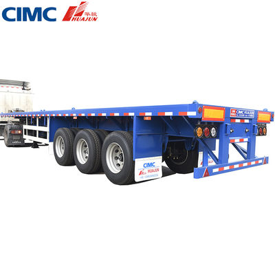 3 assen 40 ft platte containertruck Halve aanhangwagen met concurrerend en staal materiaal