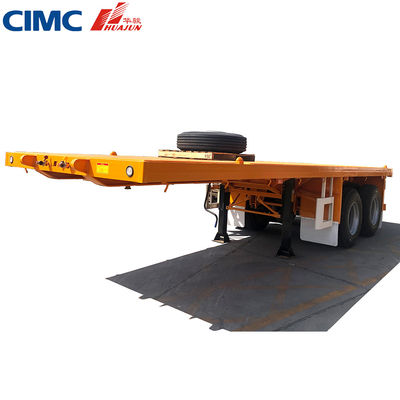 40 ton maximale lading CIMC HUAJUN 20ft 40ft platbed aanhangwagen met luchtophanging en opheffing