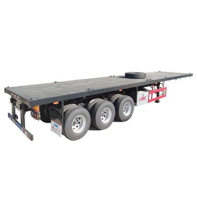 80T vrachtwagen chassis CIMC HUAJUN 20ft 40ft flatbed container trailer met 12R22.5 banden