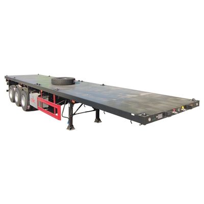 80T vrachtwagen chassis CIMC HUAJUN 20ft 40ft flatbed container trailer met 12R22.5 banden