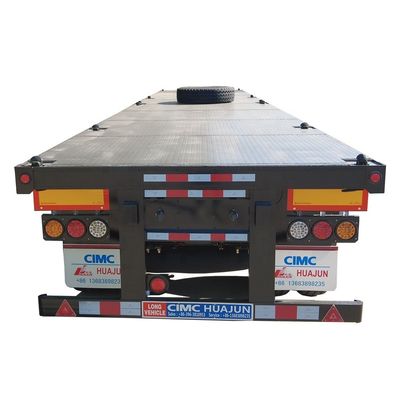 80T vrachtwagen chassis CIMC HUAJUN 20ft 40ft flatbed container trailer met 12R22.5 banden