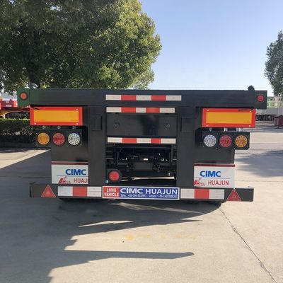 80T vrachtwagen chassis CIMC HUAJUN 20ft 40ft flatbed container trailer met 12R22.5 banden