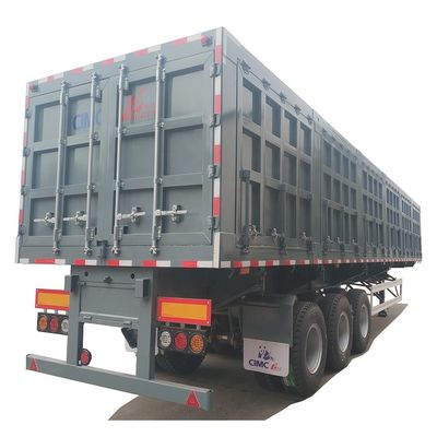 80 ton Hydraulische dubbele zijdelingse dump-kippende vrachtwagen Cargo Semi-trailer met 12.00R20 banden