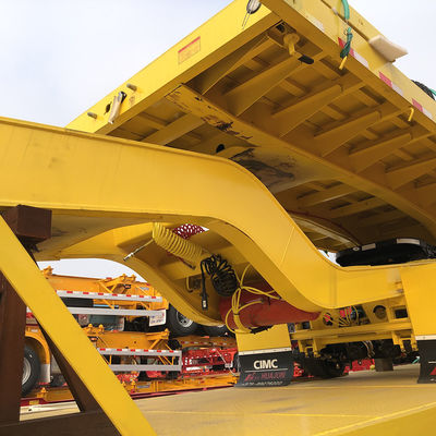 3 assen platgelegen halfrol met dubbele aansluiting voor het vervoer van 200 ton 40ft containers