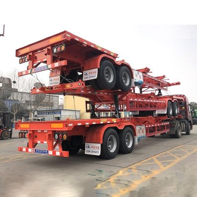 40T maximale nuttige lading Luchtophanging Uitbreidbare schuifbal Skelet Container Chassis Halve aanhangwagen