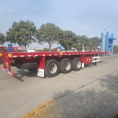 40 ton maximale nuttige lading drieassige platte containerhalve aanhangwagen voor vrachtwagen