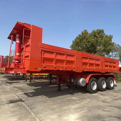 Hoge capaciteit 3-assige trekker dumper steenkool transport half-aanhanger voor 50-80 ton vracht