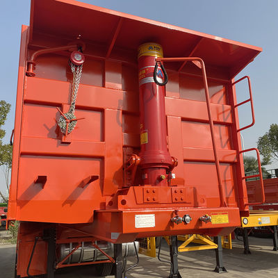 Hoge capaciteit 3-assige trekker dumper steenkool transport half-aanhanger voor 50-80 ton vracht