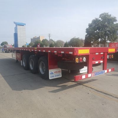 Vlampen met blad 3 assen 40ft platte container half-aanhanger voor gemakkelijk lossen