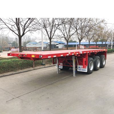 Vlampen met blad 3 assen 40ft platte container half-aanhanger voor gemakkelijk lossen