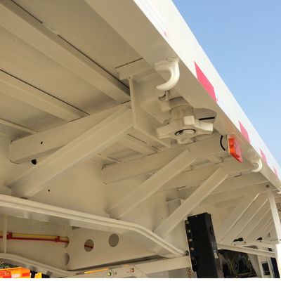 60 ton maximale laadkracht platgelegen half-aanhangwagen vrachtwagen aanhangwagens 4 assen met dubbellijnsremstelsel