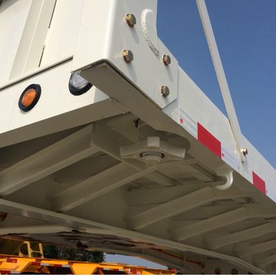 60 ton maximale laadkracht platgelegen half-aanhangwagen vrachtwagen aanhangwagens 4 assen met dubbellijnsremstelsel