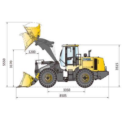 6500 kg bedrijfsgewicht LW600KN wiellader met bovenste hydraulische cilinder en raket emmer