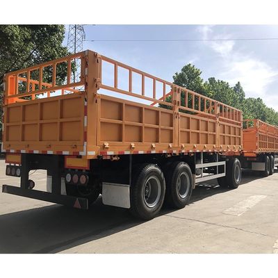 Top Design CIMC HUAJUN Stake Cargo Trailer met dubbele box hek Halve trailer