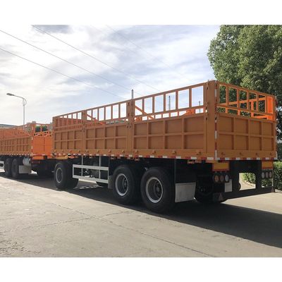 Top Design CIMC HUAJUN Stake Cargo Trailer met dubbele box hek Halve trailer