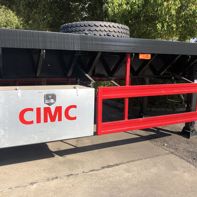Leaf Spring Suspension 40ft Straight Beam Container Transport Semi-Trailer met 12 Twist Locks