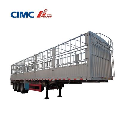 CIMC HUAJUN 11.00R20 Straight Beam Cargo Stake Fence Semi-trailer voor het goederenvervoer