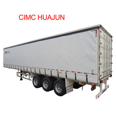CIMC HUAJUN Trailer Curtain Tensioner 3 axles 40 ft Drop Deck voor het vervoer van droge vracht