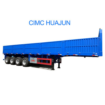 Hot 4 axles platbed semi-trailer met 1000 mm zijkant maximale lading van 60T 12.00R20 band
