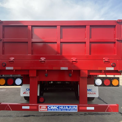 60T maximale lading 3 assen platte half-aanhangwagen met zijdeur en zijdewand vracht hek