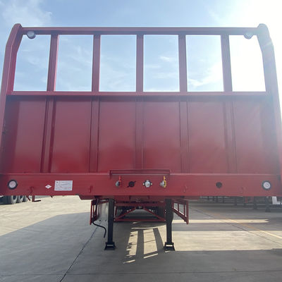 60T maximale lading 3 assen platte half-aanhangwagen met zijdeur en zijdewand vracht hek