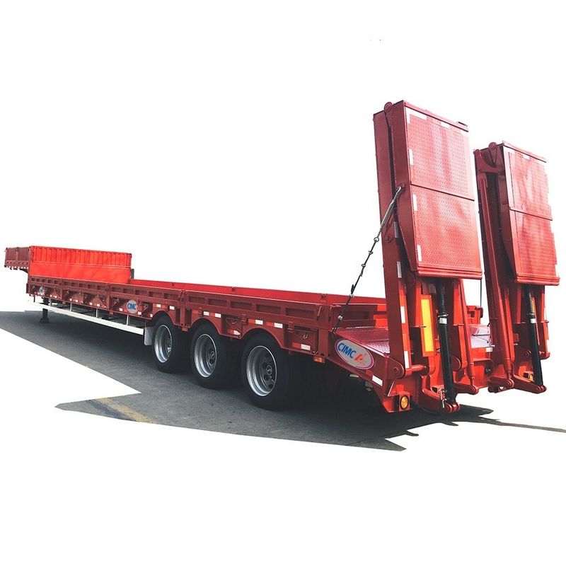 ABS antiblokkerend remsysteem uitgerust met CIMC HUAJUN 3-assige laagbed semi-trailer met hydraulische oprit HJGMCK20069