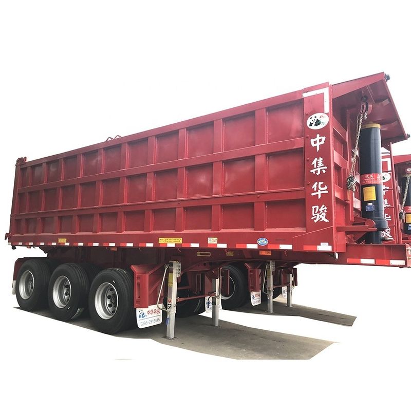 Truck Trailer 50 ton Hydraulisch achterste kantelend dumper Semi-trailer voor het vervoer van koolstofstofstof