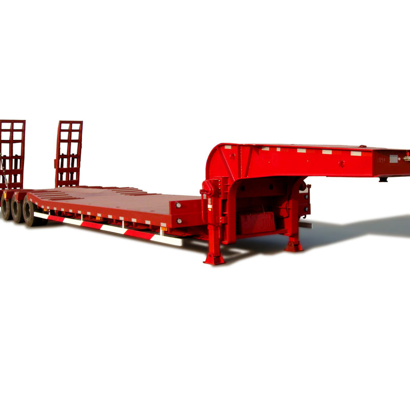 13000*3000*3100 Staal CIMC HUAJUN 3 Assen Dropbed Semi Trailer Low Bed Heavy Machine Truck Trailer