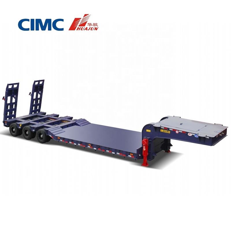 CIMC HUAJUN 60ton lowboy aanhangwagen met mechanische ophanging en 17500*3000*1250mm grootte