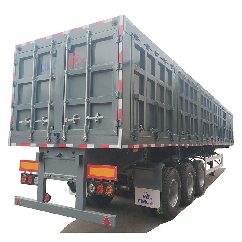 80 ton Hydraulische dubbele zijdelingse dump-kippende vrachtwagen Cargo Semi-trailer met 12.00R20 banden
