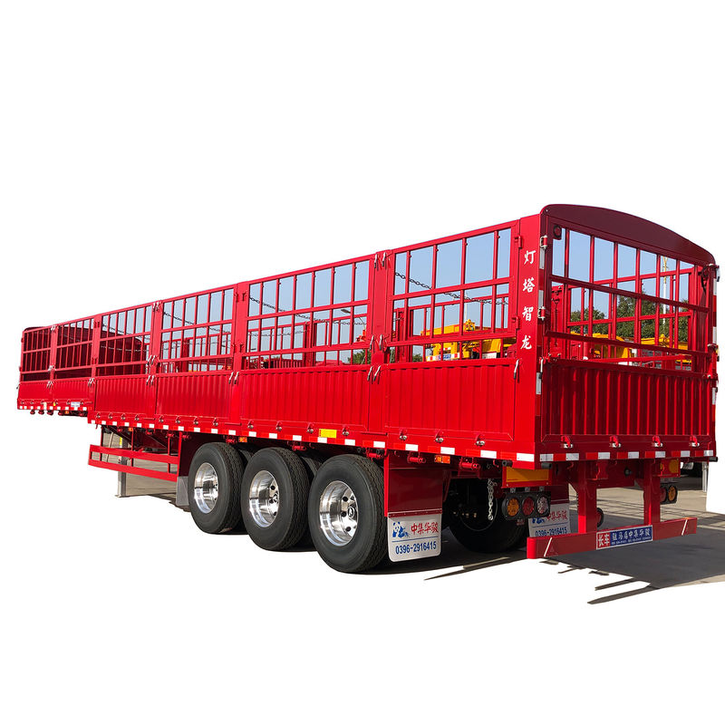 FUWA- of BPW-achswagentrailer CIMC HUAJUN Fence Flatbed Semi-trailer met ontwerp